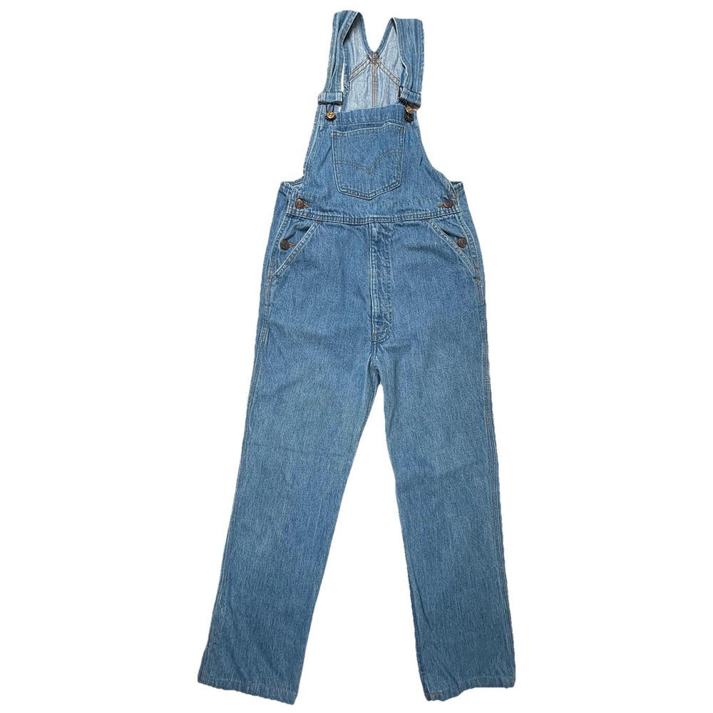 Vtg 70s Levis Orange Tab Overalls Women 28 Usa 42 Taron Zipp Rivits Straight*